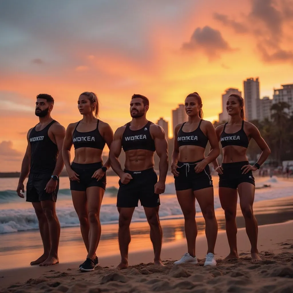 Equipe FITNESS LIMITED reunida em praia brasileira