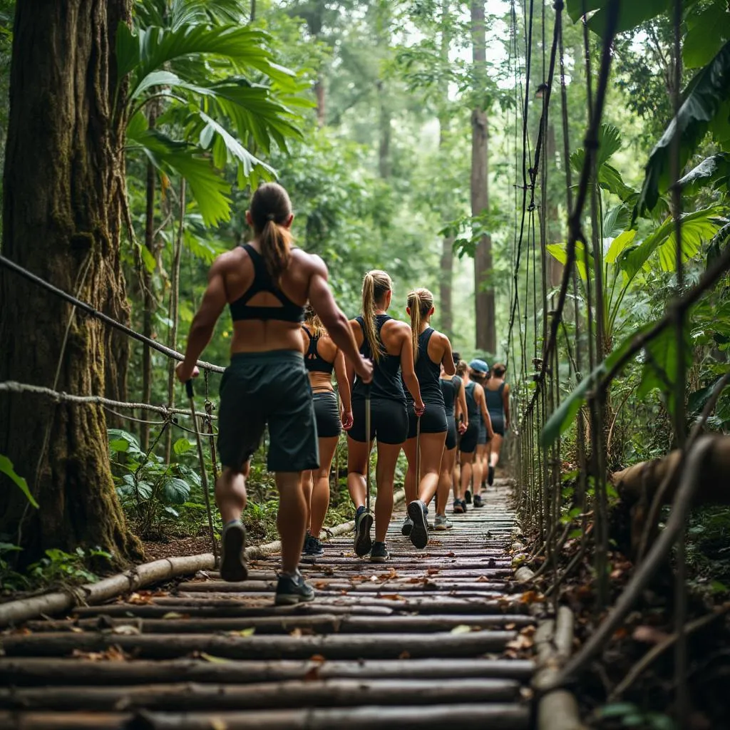 Trekking fitness na floresta Amazônica