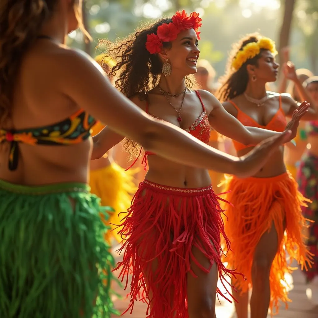 Aula de fitness inspirada no samba