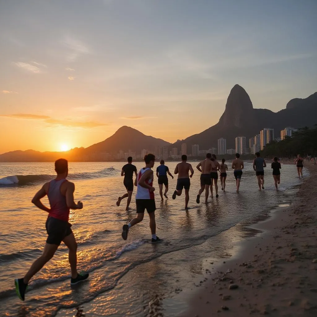 Grupo de corrida na Lagoa